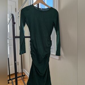 Chic Forest Green Long Sleeve Dress